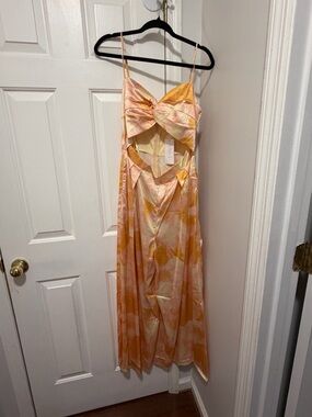 Strappy Peach-Orange Cutout Jumpsuit